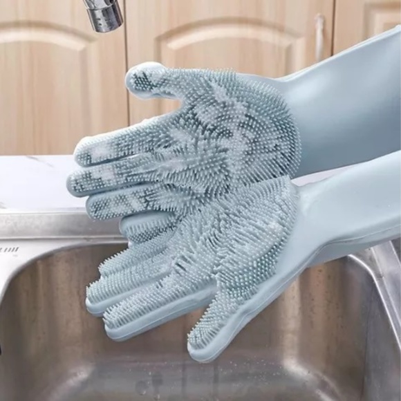 NEW Pair Waterproof Hand Wash Dish Scrub Gloves 💧 - Picture 2 of 6